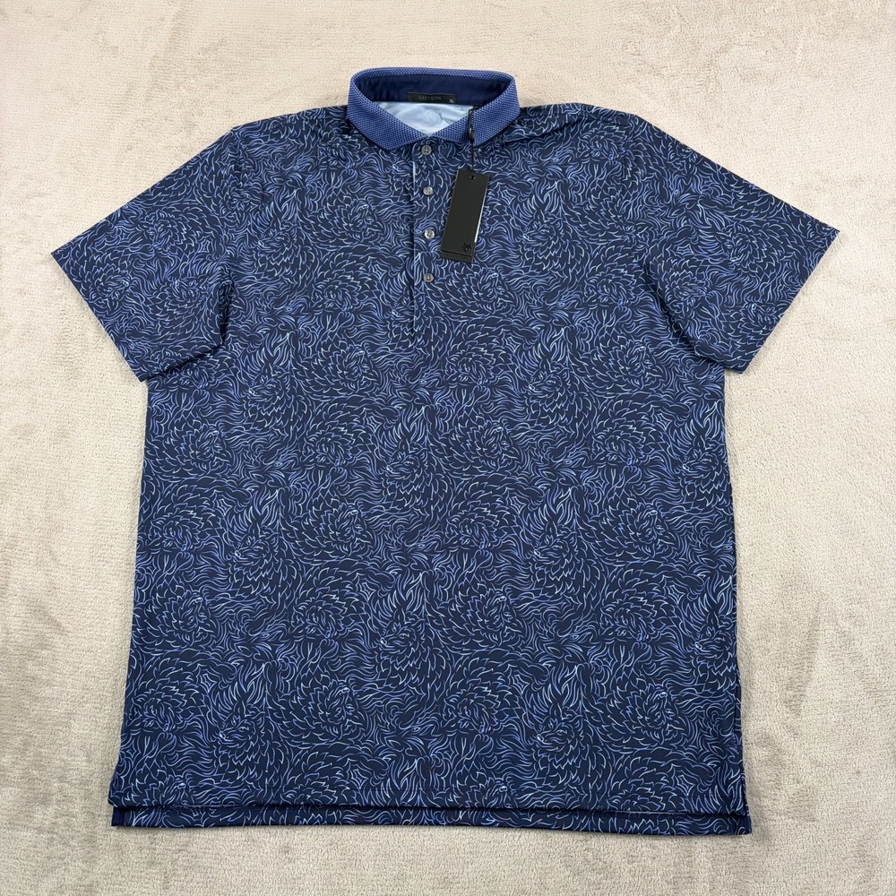 Greyson Golf Den of Thieves Performance Polo Shirt Maltese Blue men XL NWT $118